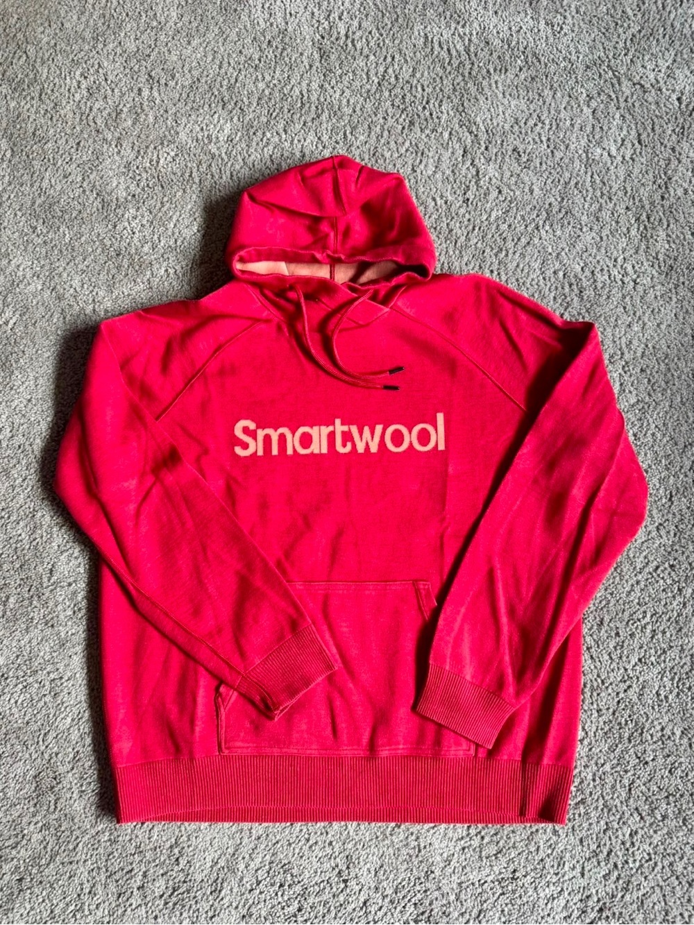 Smartwool Merino Cotton blend Men's Bright Red Logo Hoodie - Size L